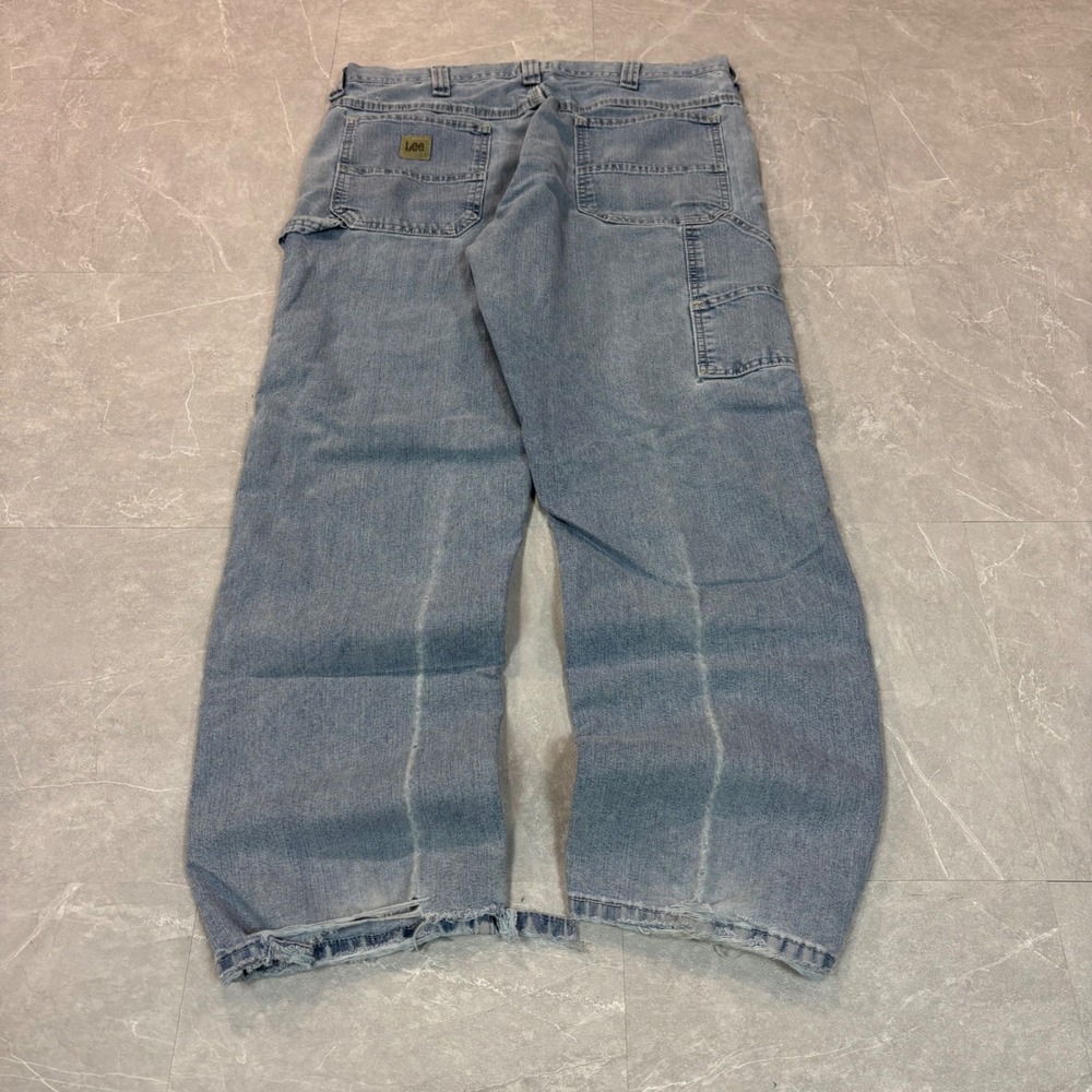 Lee Dungarees Mens 34x30 Light Wash Carpenter Jeans Denim Workwear 2887928